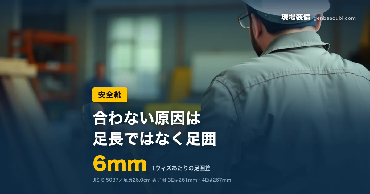 安全靴｜6mm（1ウィズあたりの足囲差）｜合わない原因は、足長ではなく足囲